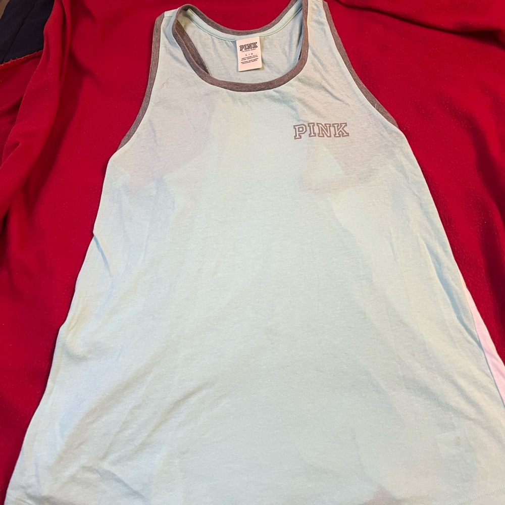 PINK Victoria's Secret Light Blue Tank Top